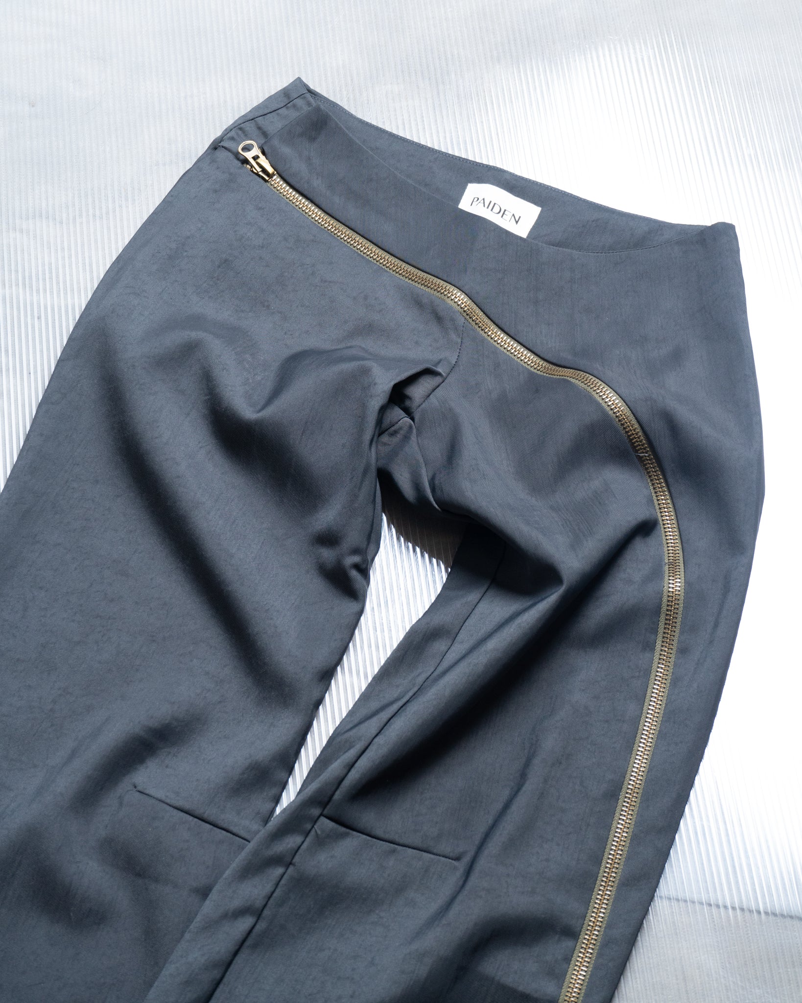 Zip Through Trousers - Grey - Image 3