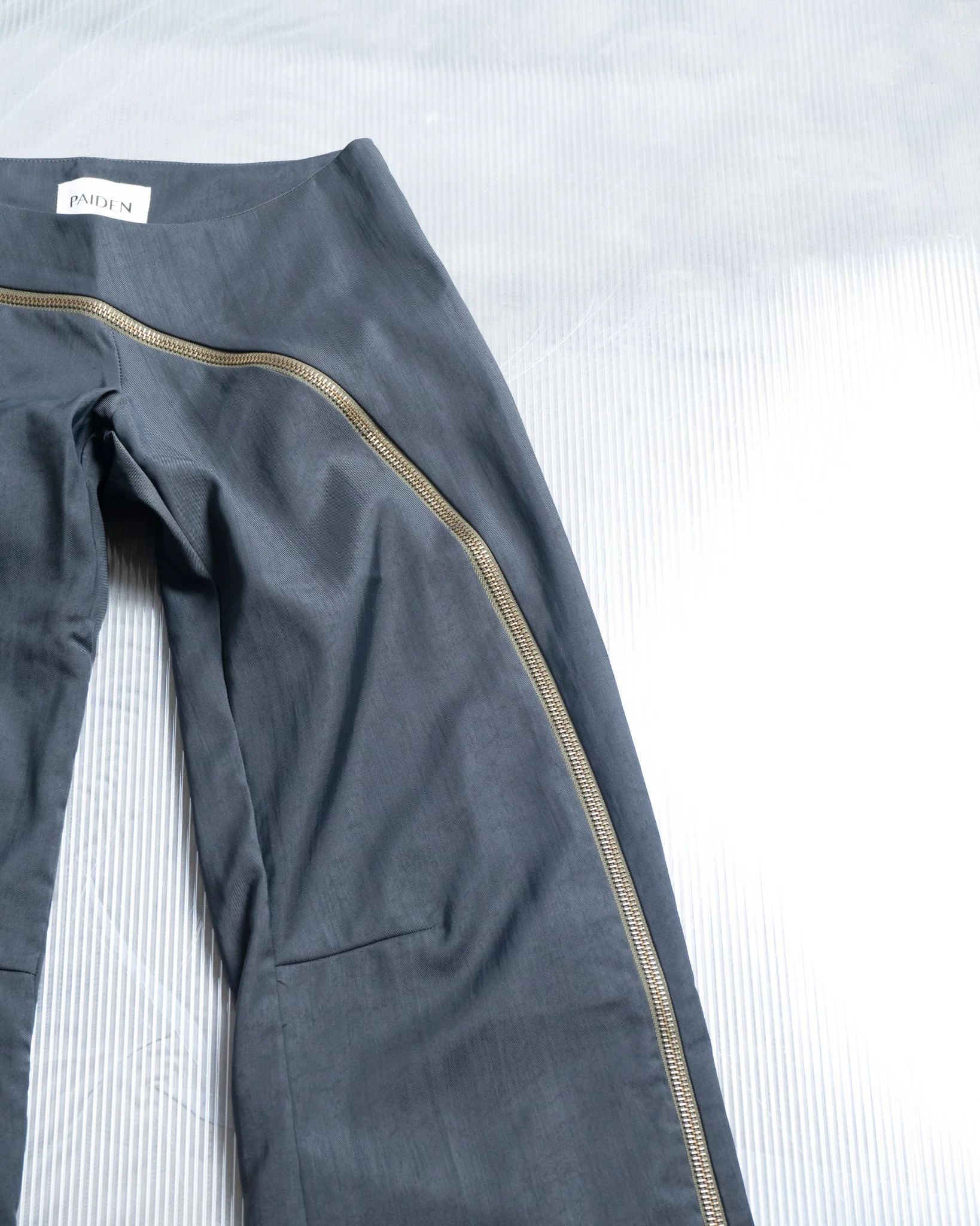 Zip Through Trousers - Grey - Image 4